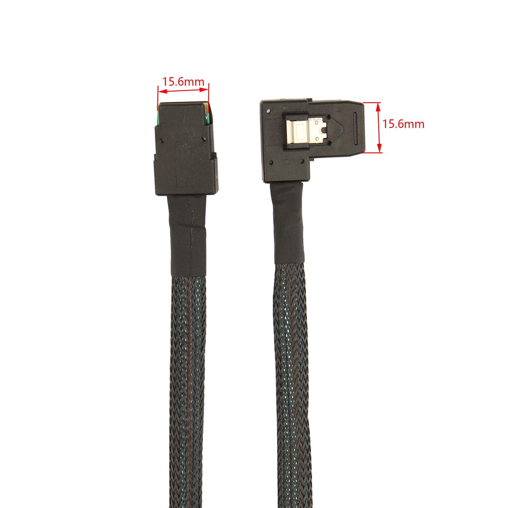Cavo interno da 0,8 m mini SAS 36 pin SFF-8087 ad angolo retto 90 gradi SFF-8087 80 cm piatto ad angolo sinistro 90 gradi Mini SAS 36 pin SFF-8087 a SFF-8087 cavo dati ad alta velocità SFF-8087