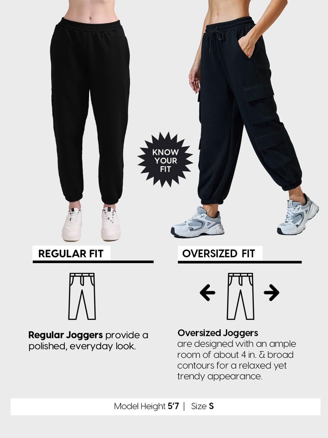 Bewakoof Bewakoof Air 1.0 damskie spodnie sportowe z bawełny, bardzo duże rozmiary, spodnie sportowe, damskie spód, wszechstronne zastosowanie, odzież sportowa, torby