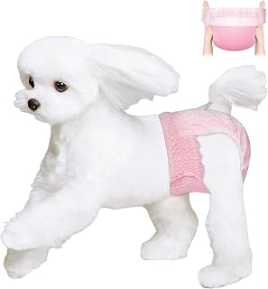 Ambreview Pull-Up Disposable Female Dog Diapers - Super Absorbent 500ml, Leak-Proof for Heat, Elderly, Disabled Dogs - Size S, 10 Pack
