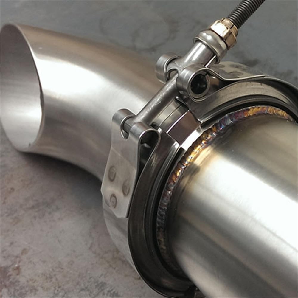 Opaska uszczelniająca wydech Zestaw obejmy kołnierza wydechowego w kształcie litery V. Stal nierdzewna 38-152 mm do naprawy tłumika(60mm 2.36inch)