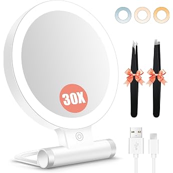 B Beauty Planet 30X/1X Compact Illuminated Mirror