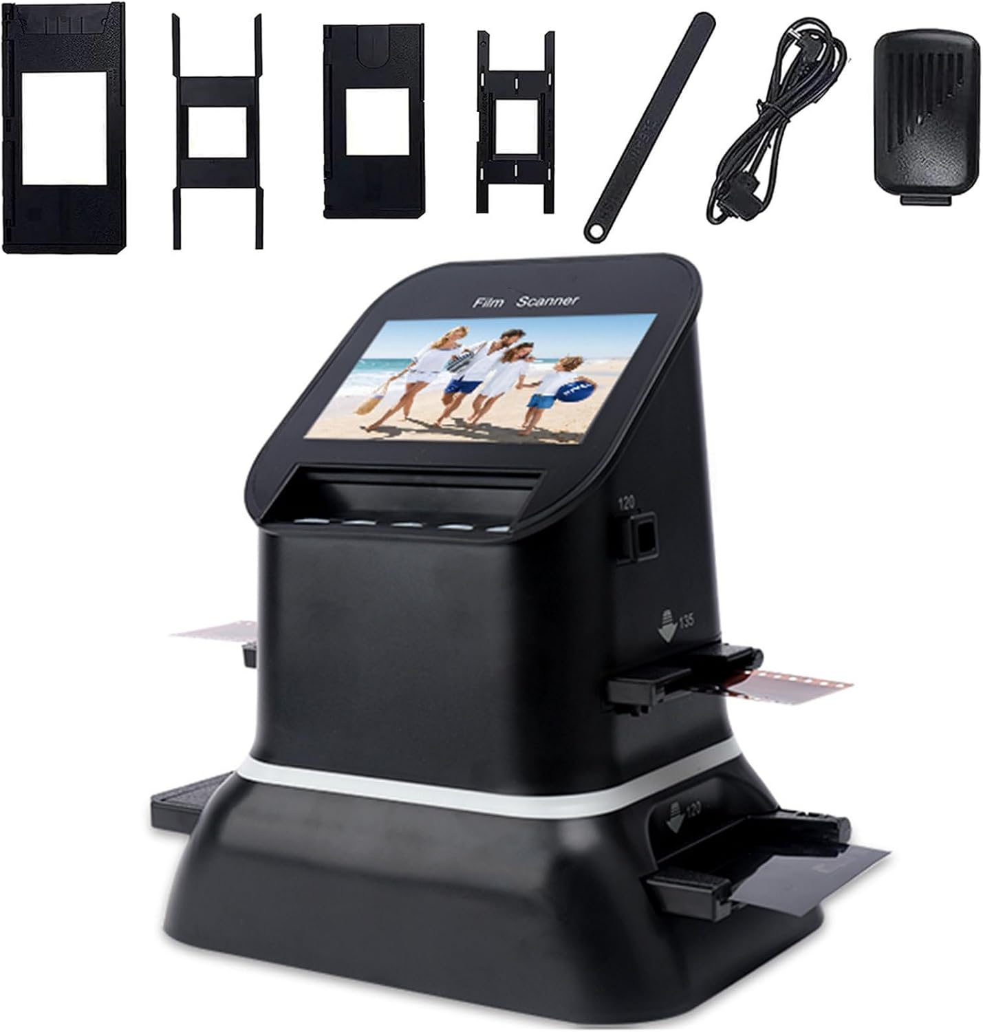 Convert 120 & 135/126/127 Negative & Slides to Digital JPEG with 22 Million High-Definition Film Slide Scanner + 4.3'' LCD Screen - Preserve Memories in