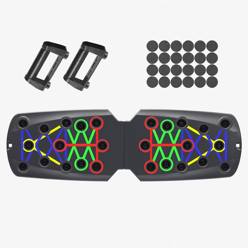 Multifunctional Push-Up Board Portable Folding Exercise Fitness Workout Station – Target Chest, Shoulders, Back, and Triceps with Color-Coded System (Without Band)