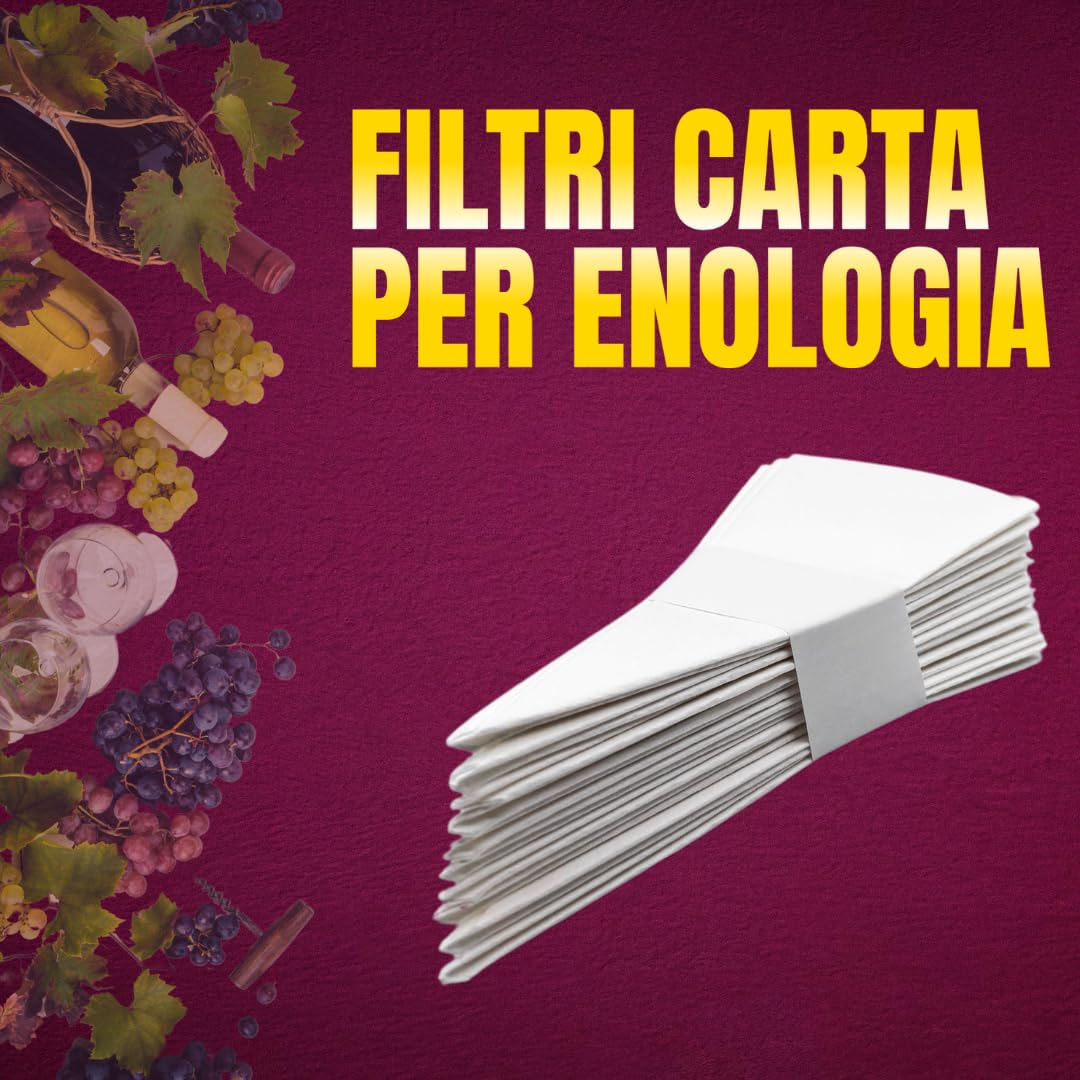 acquaverde | Filtro Carta per Enologia ∅40 cm, 205 Micron, Set da 6 Pezzi - Filtri per Vino, Liquori e Bevande Alcoliche, Alta qualità per Filtrazione Precisa e Sicura