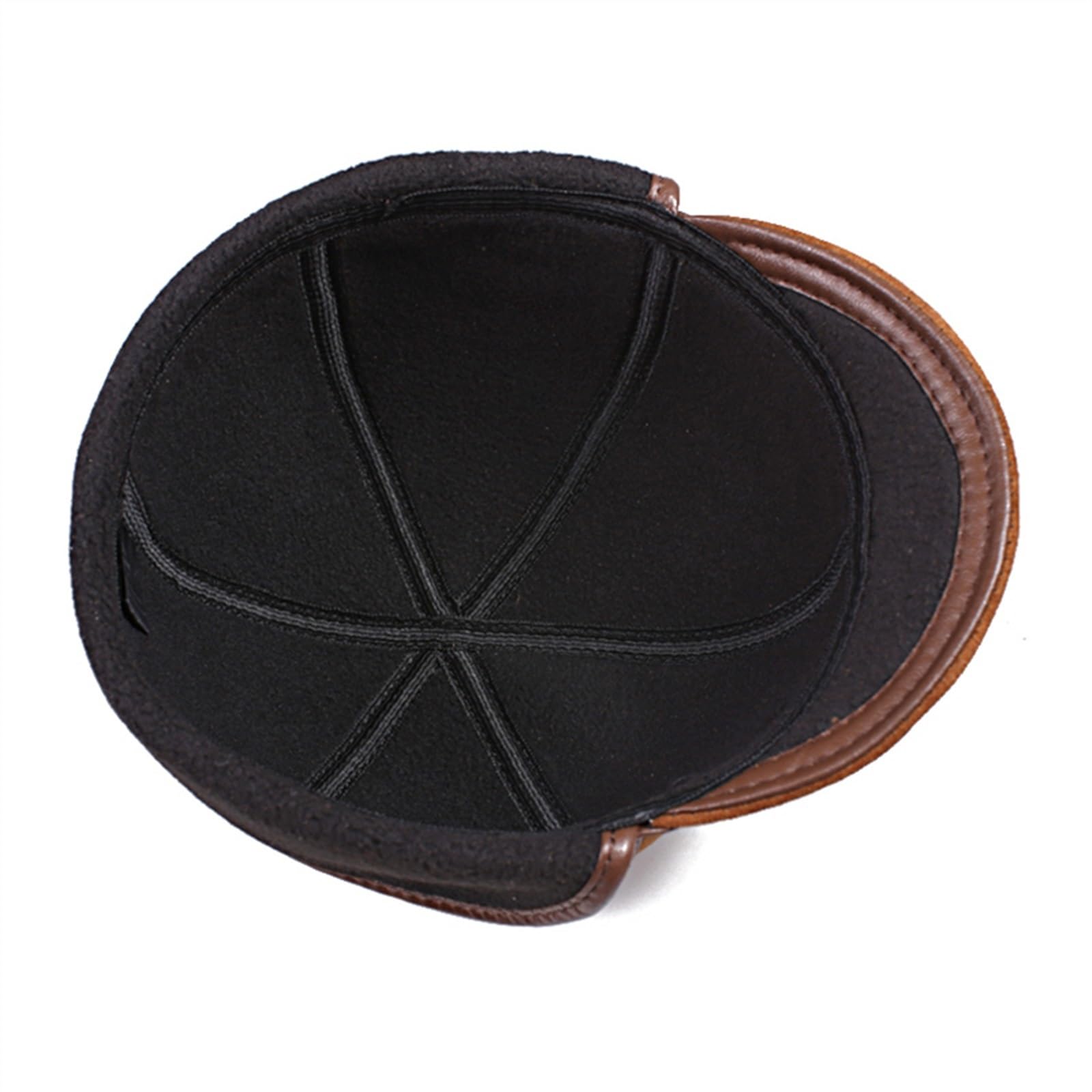 Cappello Bomber da Uomo Invernale Caldo con Protezione for Le Orecchie da Uomo in Vera Pelle di Pelliccia Sintetica all'Interno di Berretti da Neve in Pelle di Pecora Marrone(L(55cm56cm))