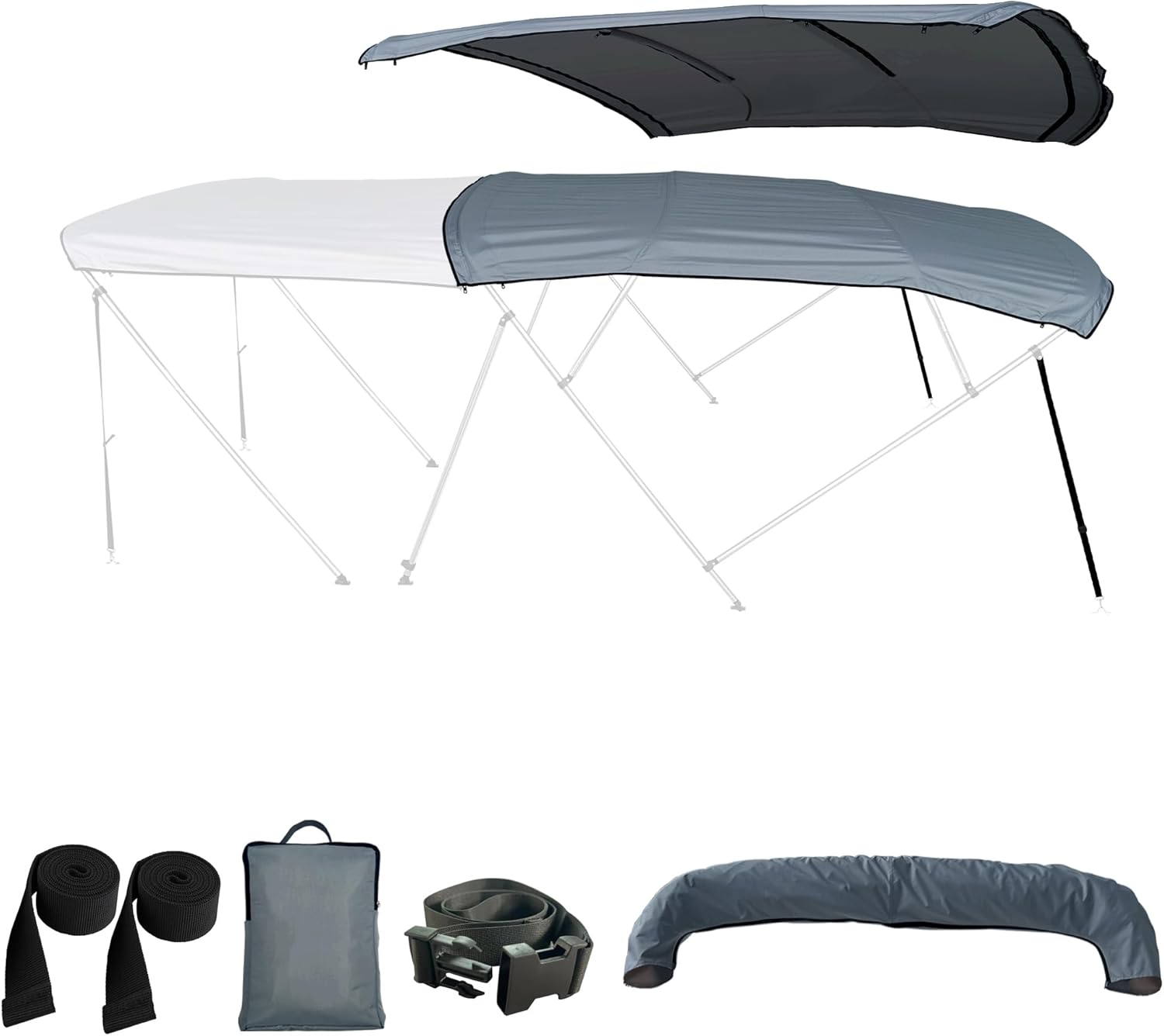 YINKEEHM 4 Bow Bimini Top Replacement Cover, 600D Durable