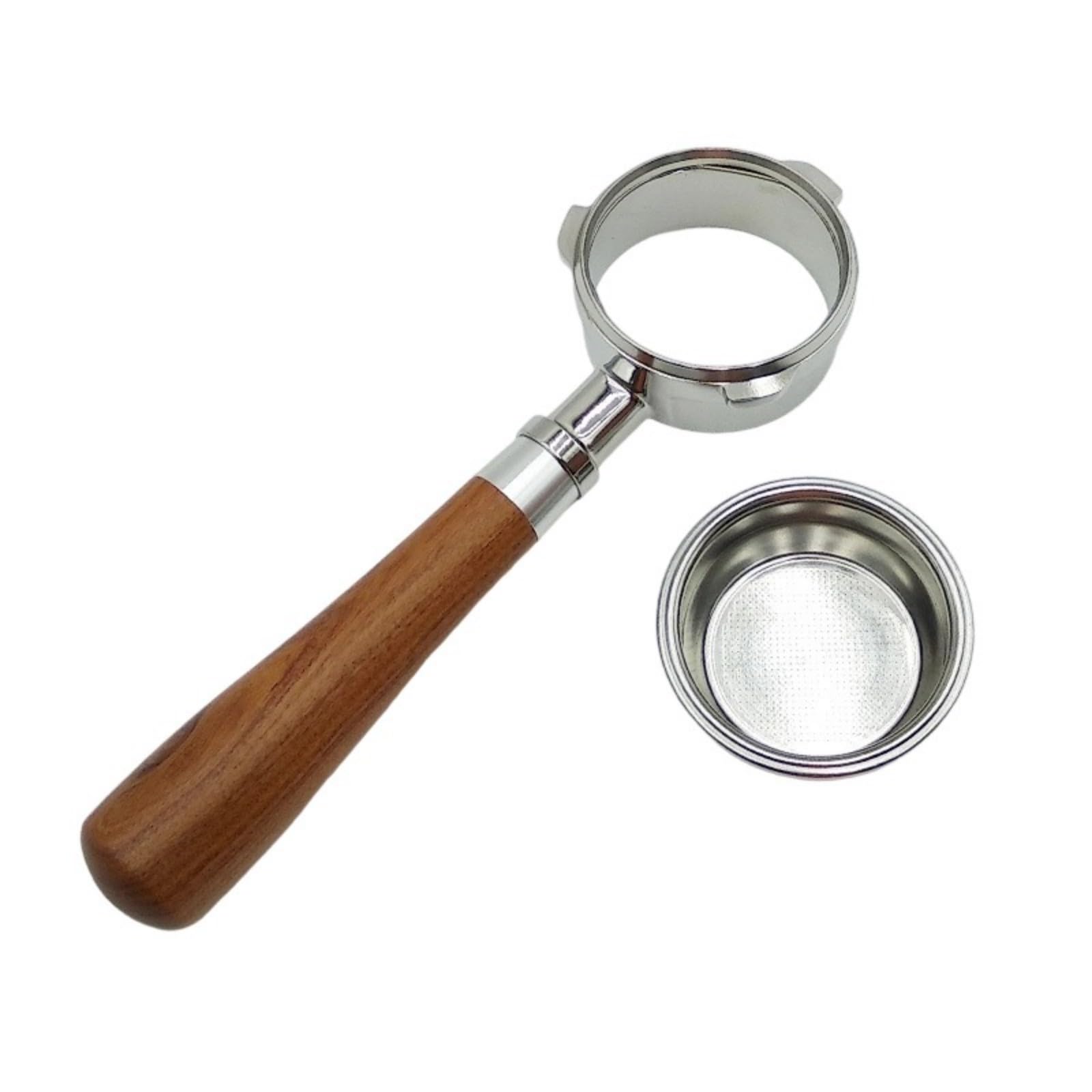 Elnwnnkc Stainless Steel Three Ear 58mm Bottomless Portafilter for Coffee Brewing Coffee Machine Part Espresso Maker Accessories Bottomless Portafilter