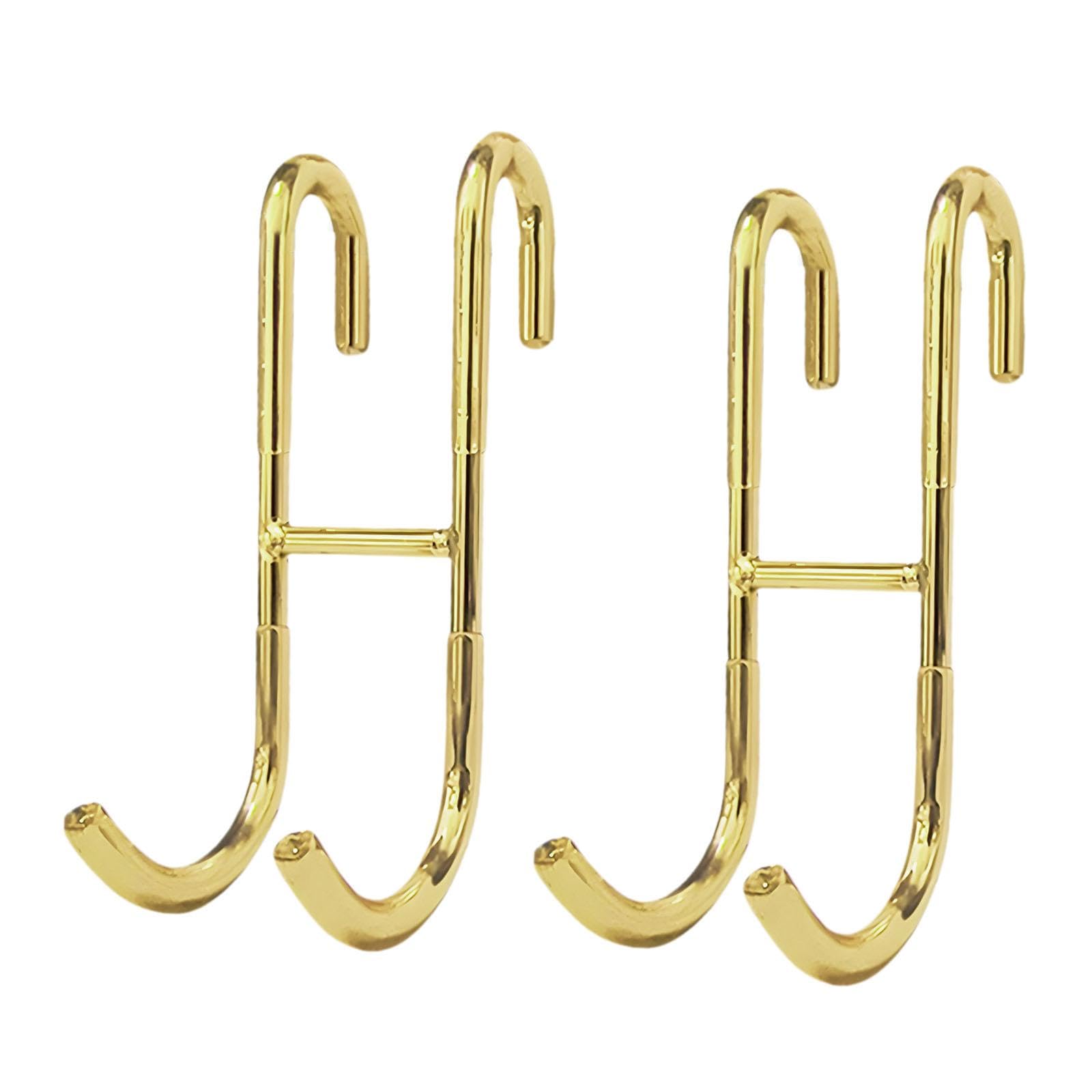Sharplace Paquete de 2 Ganchos para Puerta de Ducha para Colgar, Decoración, Organizador, Percha, Toallero para Baño, Cocina, Bolso, Monedero, Albornoces, Oro