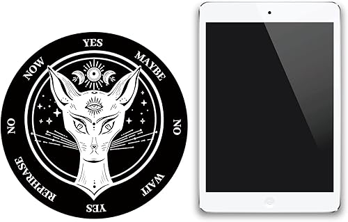 Miniatura 4 de CREATCABIN Tablero de péndulo para gatos tablero de adivinación de madera con 7 chakras collar de péndulo de cristal tallado con mensaje metafísico