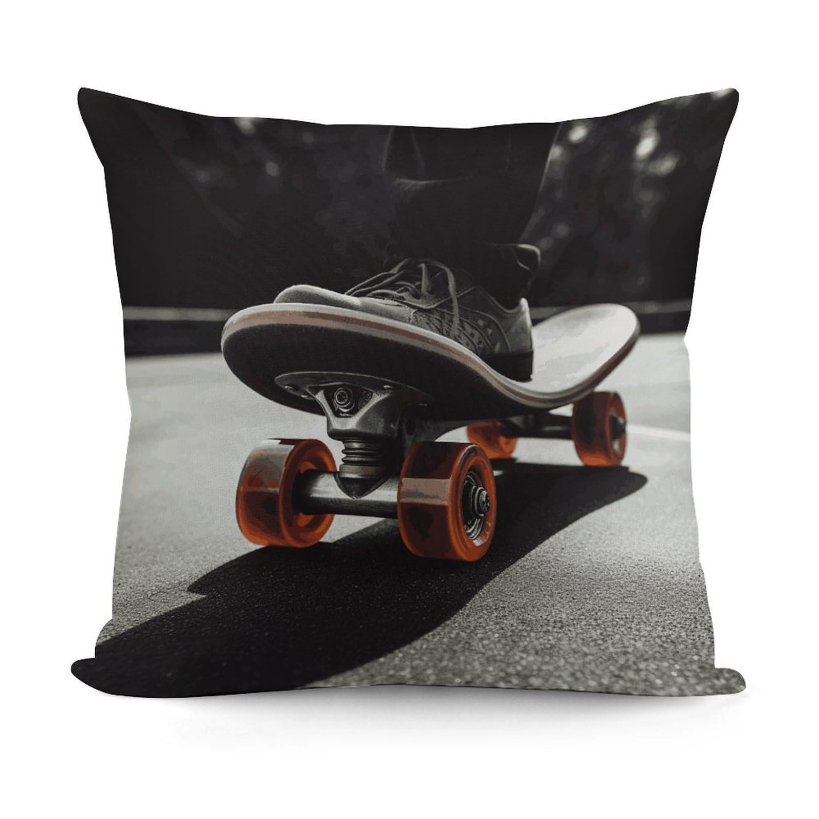 Adfgyerh Style Skateboard Wheel Decorative Pillow Covers, Throw Pillow Covers Soft For All Seasons, Pillowcases For Couch Living Room Sofa Bedroom 18X18 Inch