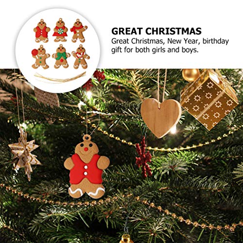 ABOOFAN 12 Pcs Enfeites de Pão de Gengibre de Plástico Enfeites de Gengibre de Plástico Pendurados E