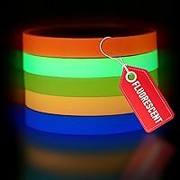 Vista 10 de Paquete de 5 cintas de luz negra – Cinta de neón reactiva a los rayos UV, juego multicolor: verde, rojo, amarillo, rosa y azul, cada rollo mide 16