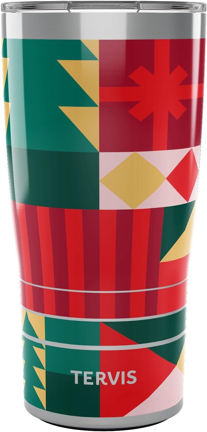 Tervis Traveler Christmas Holiday X-Mas Xtra Triple Walled Insulated Tumbler Travel Cup Keeps Drinks Cold & Hot, 20oz, Stainless Steel