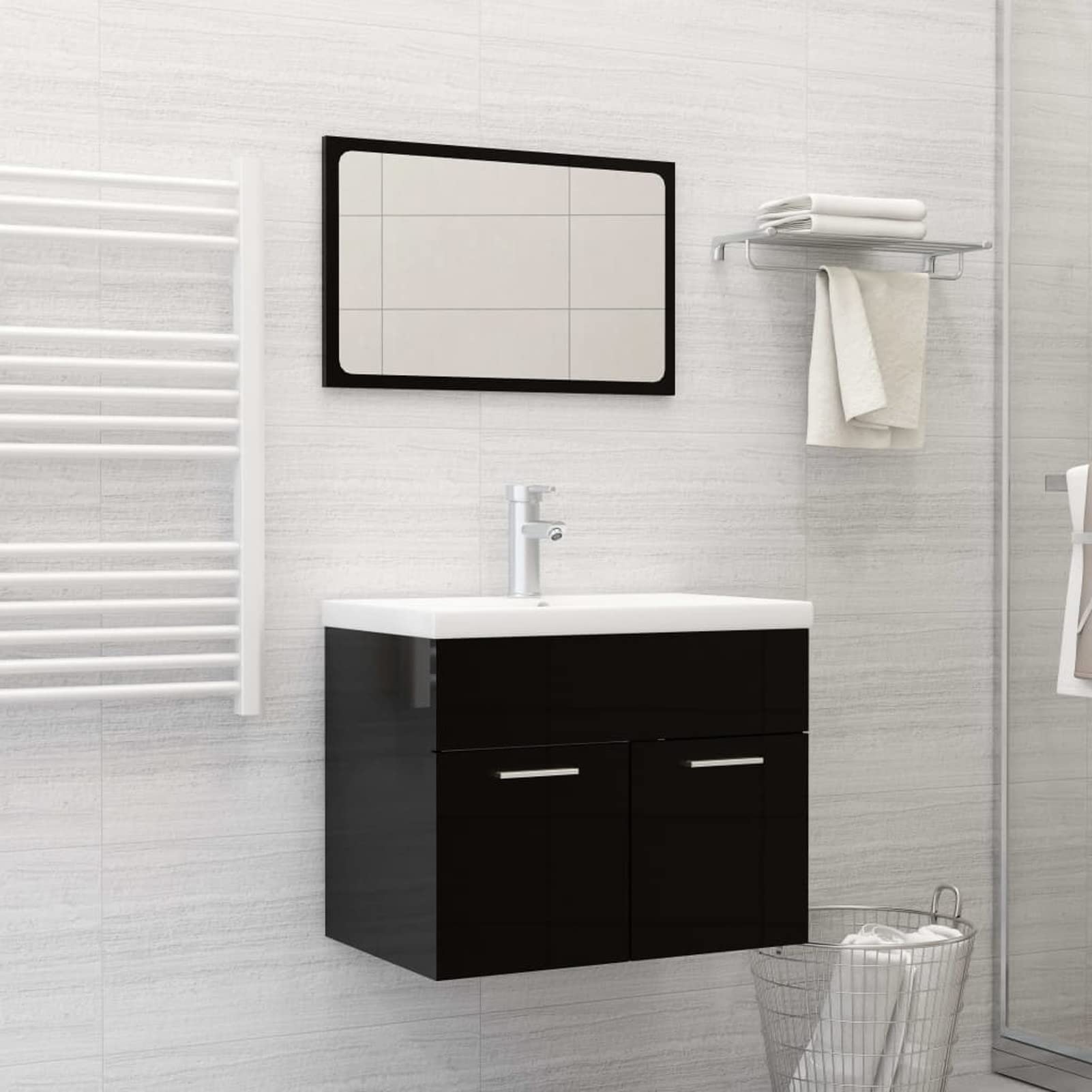 LAPOOH Lavabo Empotrado con Grifo cerámica Blanco 61x39x18 cm, Fregadero, Lavabo Baño, Lavamanos Baño, Lavatorio Casa De Banho, Mueble Lavabo sobre Encimera