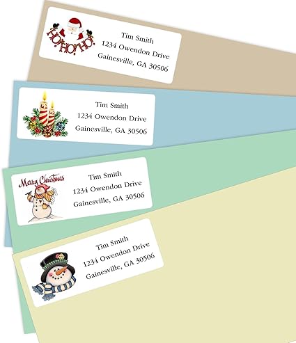 Amazon.com: Address Labels Personalized Return Address Labels Christmas ...