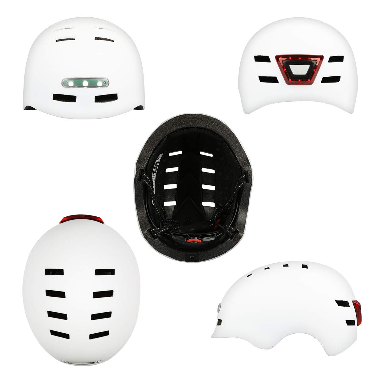 Casque de vélo avec Phare LED Intégré et Casque Arrière léger pour Hommes et Femmes