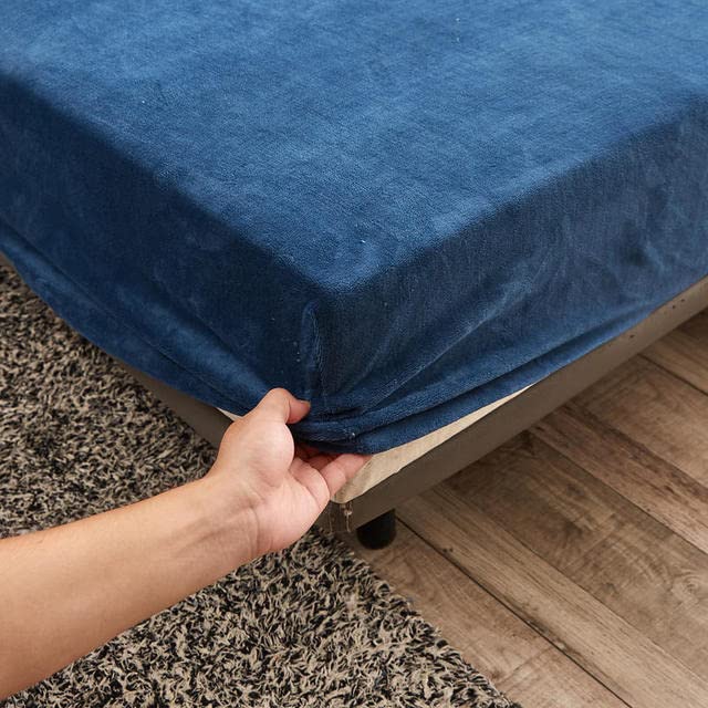 JIAMU Winter Plush Elastic Fitted Sheet Double Bed Sheet Soft Warm Velvet Bedspread Mattress Cover Bed Linen Protector