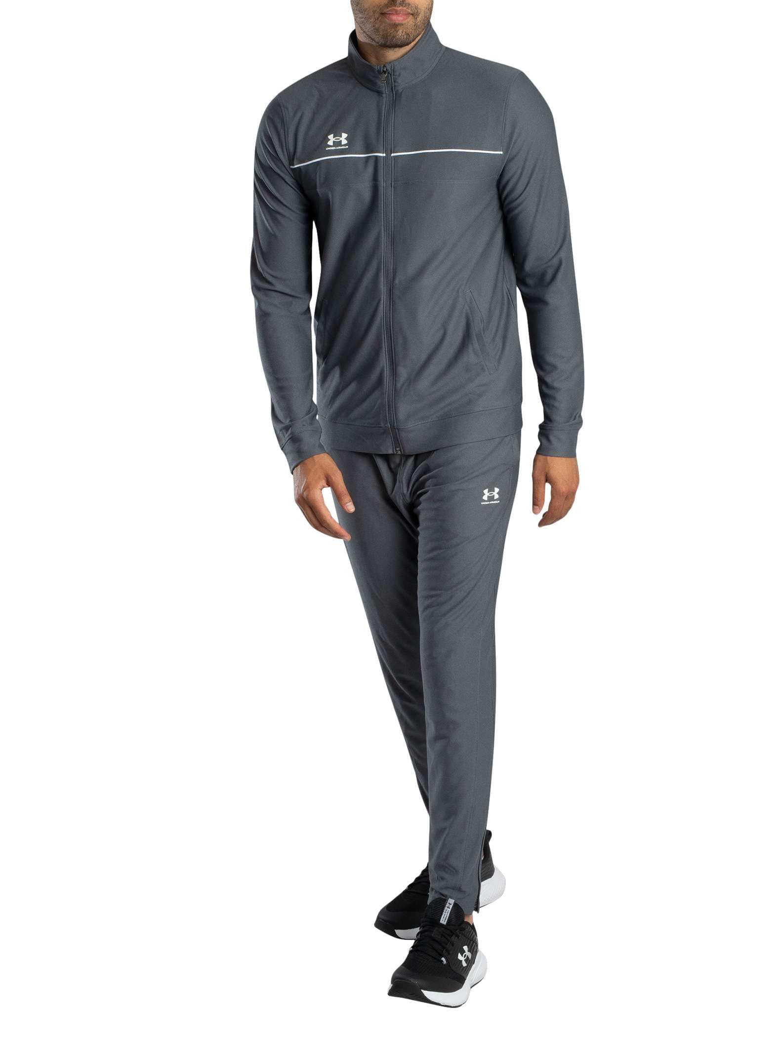 Under Armour Ensemble de survêtement Challenger Hommes, survêtement homme léger et respirant, ensemble de sport avec veste et pantalon, Castlerock/​White, L, Castlerock/​White, LG