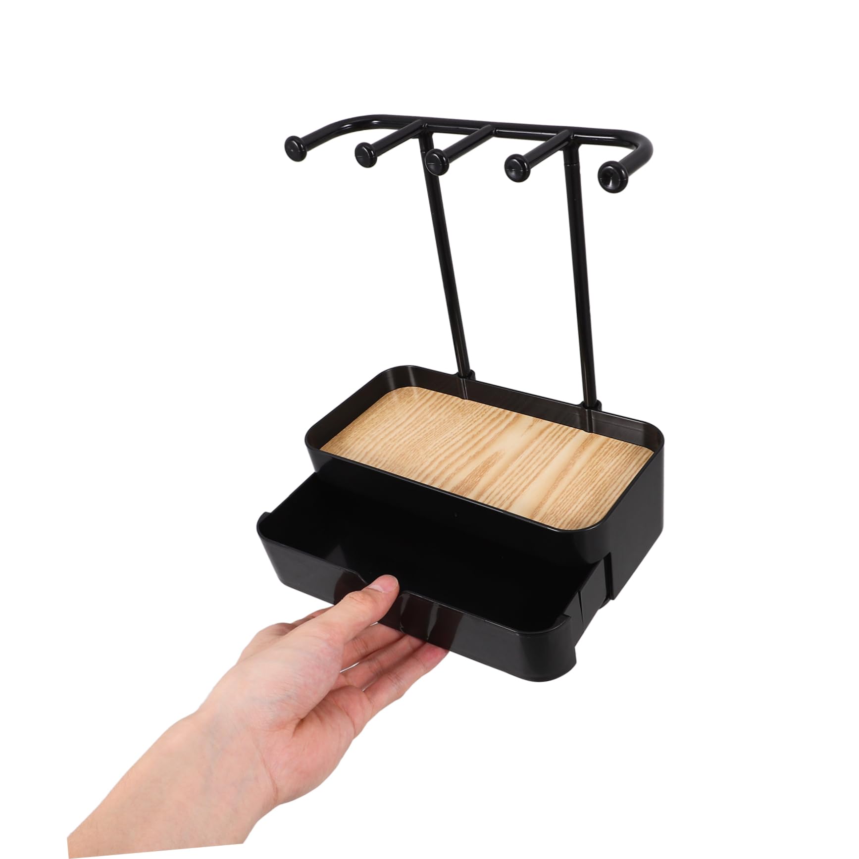 Organizer Plastico in o Legno Elegante Collane a Orecchini Strato Espositore Doppio Gioielli da Scrivania Camera Toeletta
