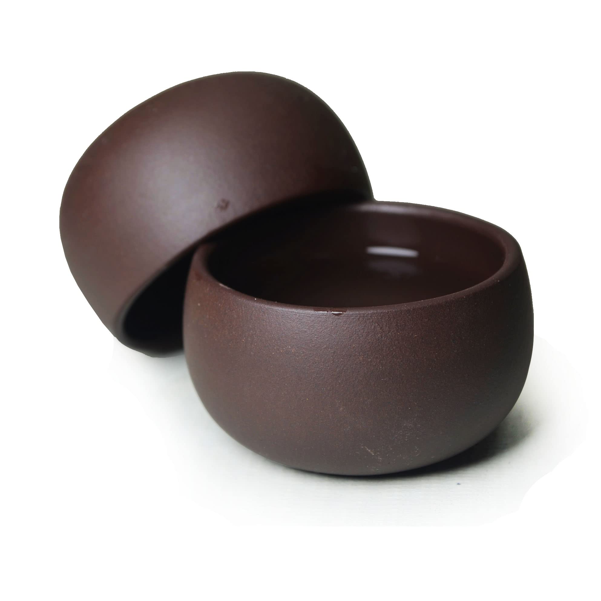 YXHUPOT Teacup 2pcs Chinese Yixing Clay Genuine Zini Zisha Gongfu Tea Cups 50ml (Zini), Round drum red - Image 3
