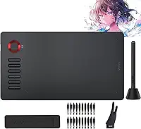 VEIKK A15Pro Mesas Digitalizadoras, Tablet com 12 teclas de atalho, 1 mostrador rápido e caneta passiva sem bateria, suporta função de inclinação, para Mac, Windows, Linux e Android OS