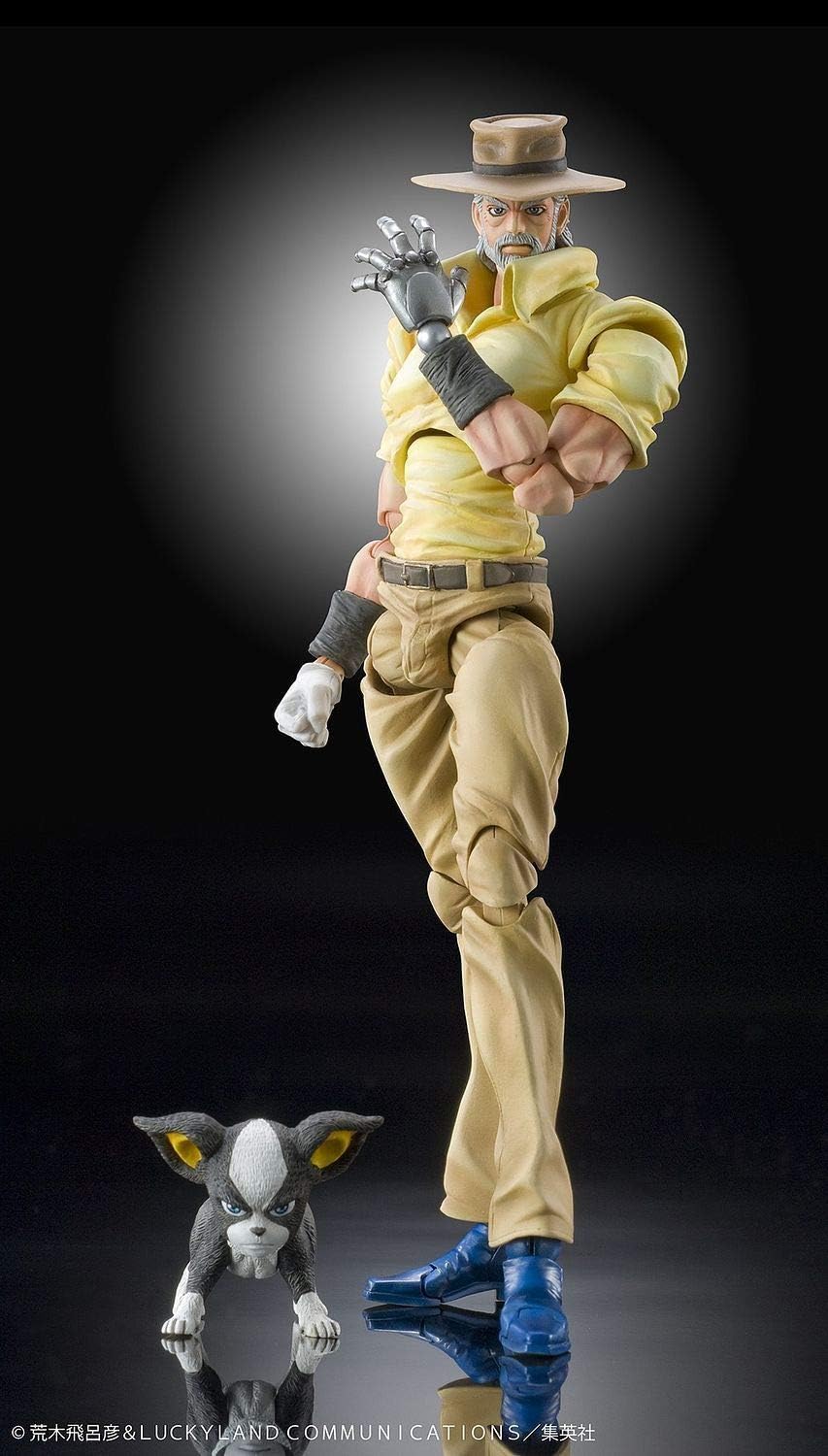 JoJo's Bizarre Adventure Part 3: Chozo Kado Joseph Joestar & Iggy Super Action Statue Figure, Multicolor