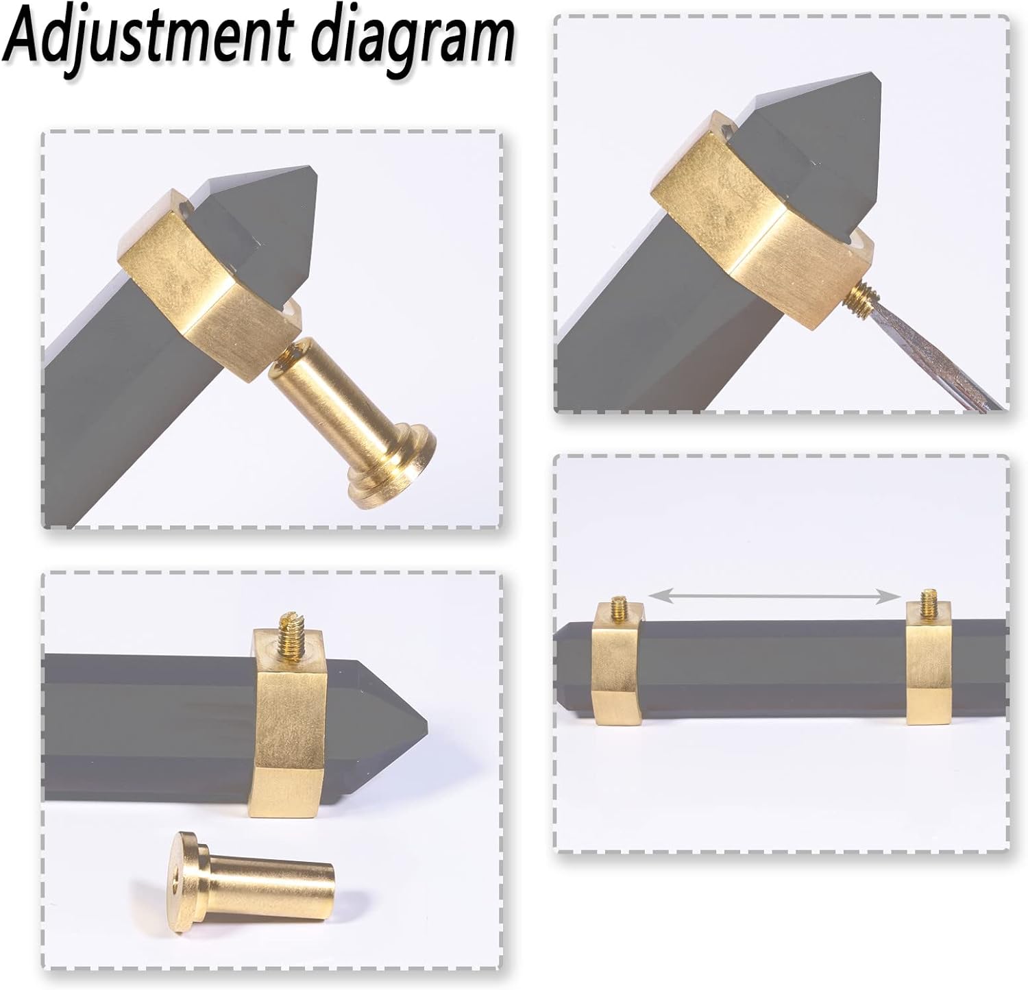 mookaitedecor Brushed Brass with Rose Quartz Double Crystal Points Drawer Pulls Cabinets Handles Door Knobs for Dresser Cupboard Kitchen Decor