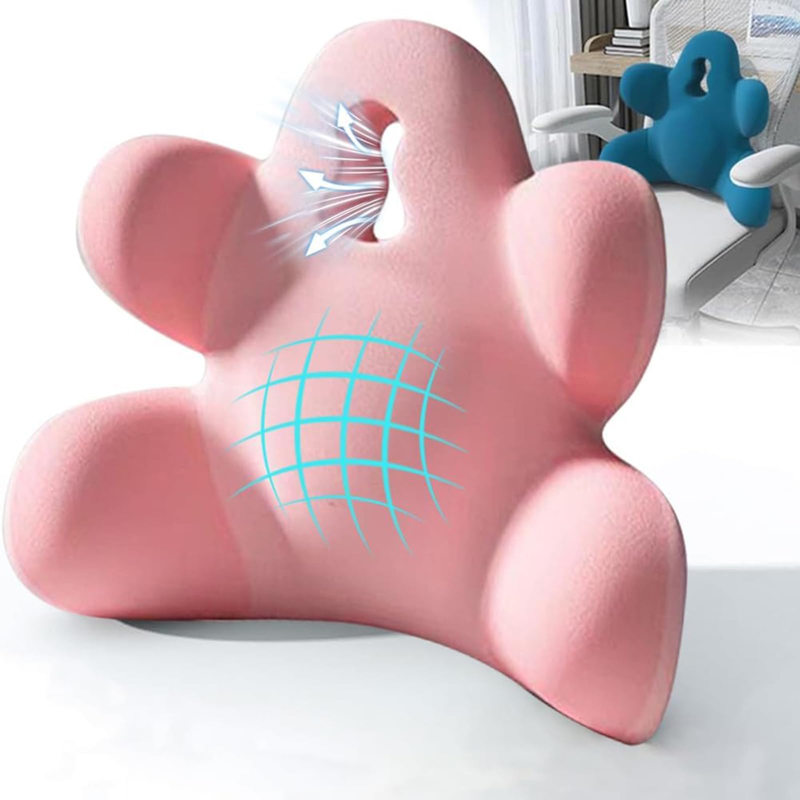 CLBDRESS Memory Foam Lumbar Support Pillow – Back Pain Relief Cushion for Car Seat, Gaming Chair, Office Chair, Wheelchair & Truck Seat, Ergonomic Long Sitting Back Support