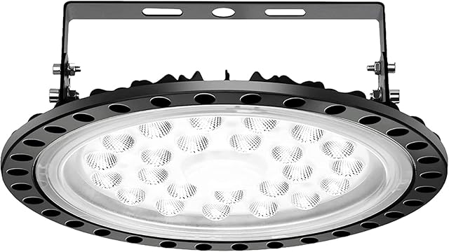 JPSDOWS 50W LED UFO High Bay Light , 6000K-6500K Workshop Lighting Daylight White IP65 Waterproof Ultra Thin LED Bay Lighting Shop Industrial Lamp Area Workshop Garage Lights Fixtures (50W)