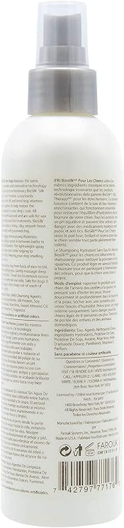 BioSilk for Dogs Silk Therapy Deep Moisture Waterless Shampoo Spray, No Rinse Between-Bath Dog Grooming Spray, Sulfate and Paraben Free, pH Balanced, Made in USA, 8 Fl Oz - 2 Pack