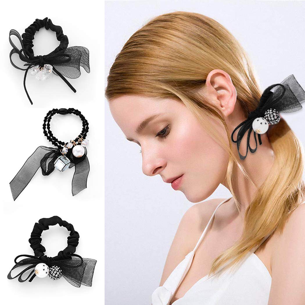 Amazon.com : Bartosi Bow Hair Ties Cute Hair Scrunchies Ponytail Holders  Hair Scarf Fashion Head Pieces Hair Accessories for Women and Girls Pack of  3 : Beauty & Personal Care