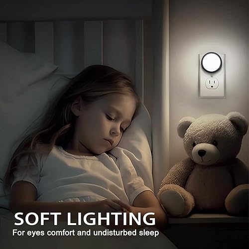 Miniatura 2 de Luz nocturna, luces nocturnas enchufables a la pared con sensor de atardecer a amanecer, luz diurna suave 5000K, diseño compacto para dormitorio,