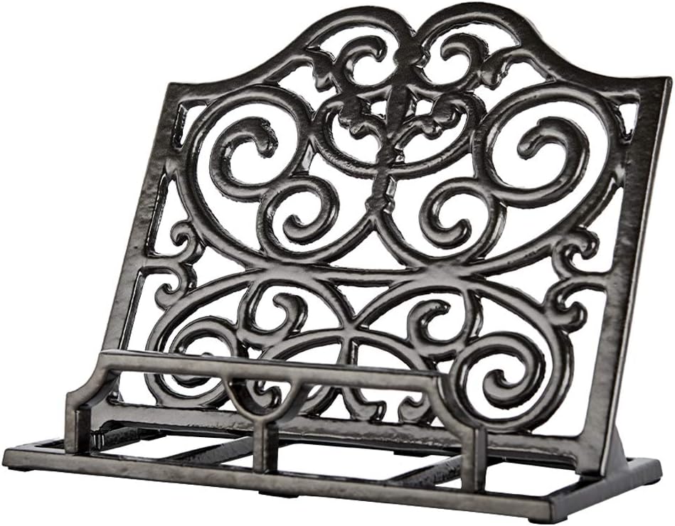 Amazon Com Vintage Cookbook Stand Cast Iron Decorative Metal Cookbook Recipe Holder For Cookbooks Or Ipad Stands For Kitchen Coffee Gold Kitchen Dining