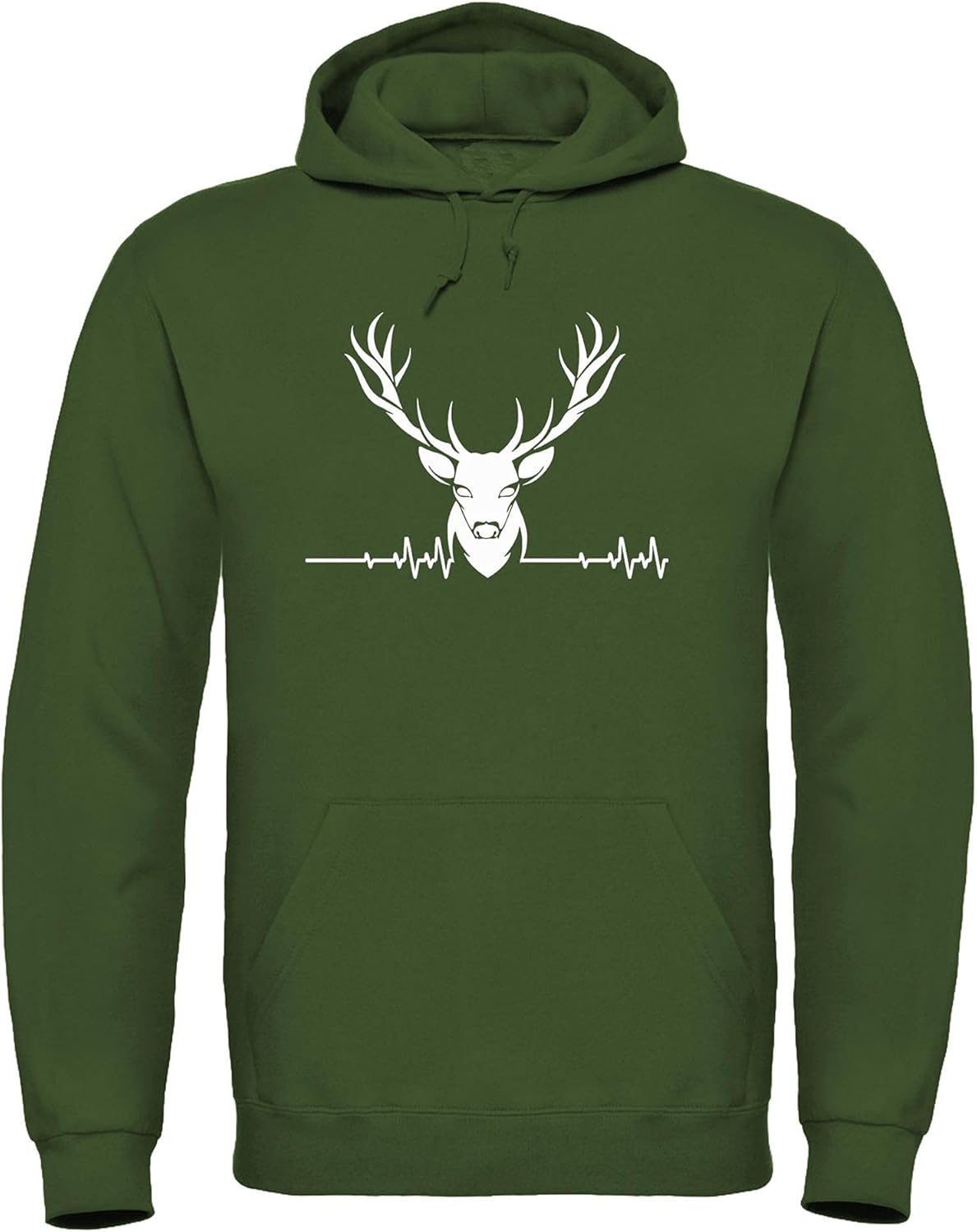 Unisex Mens Womens Printed Sweatshirt Hooded Top Adults Stag ECG Logo Hoody
