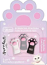 Tilibra - Borracha Ponteira Purrfect - Blister com 3 unidades