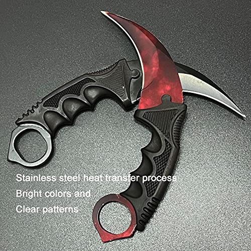 Msgumiho Karambit Knife Tactical Knife Stainless Steel Fixed Blade Knife With Sheath And Cord Suitable For Hiking, Adventure, Survival And Collection-2 Pieces(Black&Red) #TOP2