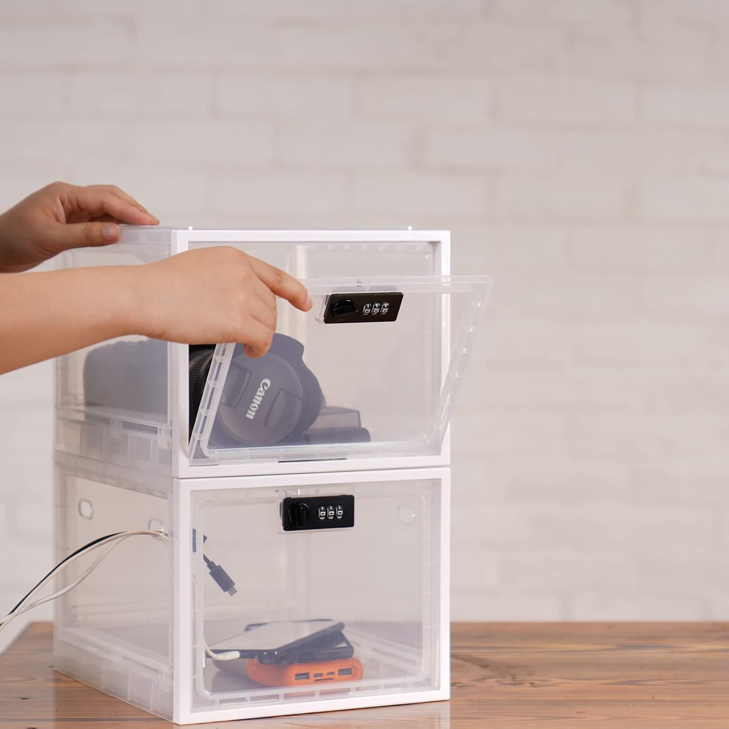 Buy Gemaxvoled Lockable Box Large Capacity, Clear Locking Box for