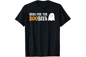 Here For The Boobies Funny Boo Ghost Pun Halloween T-shirt