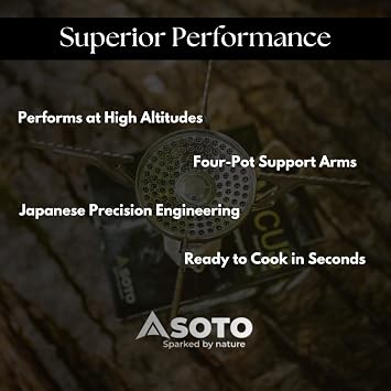 SOTO Amicus Stove with or without Igniter Camping Stove - Superior Under Windy Conditions, Shock Resistant, and Low-cost With High-end Performance Stove