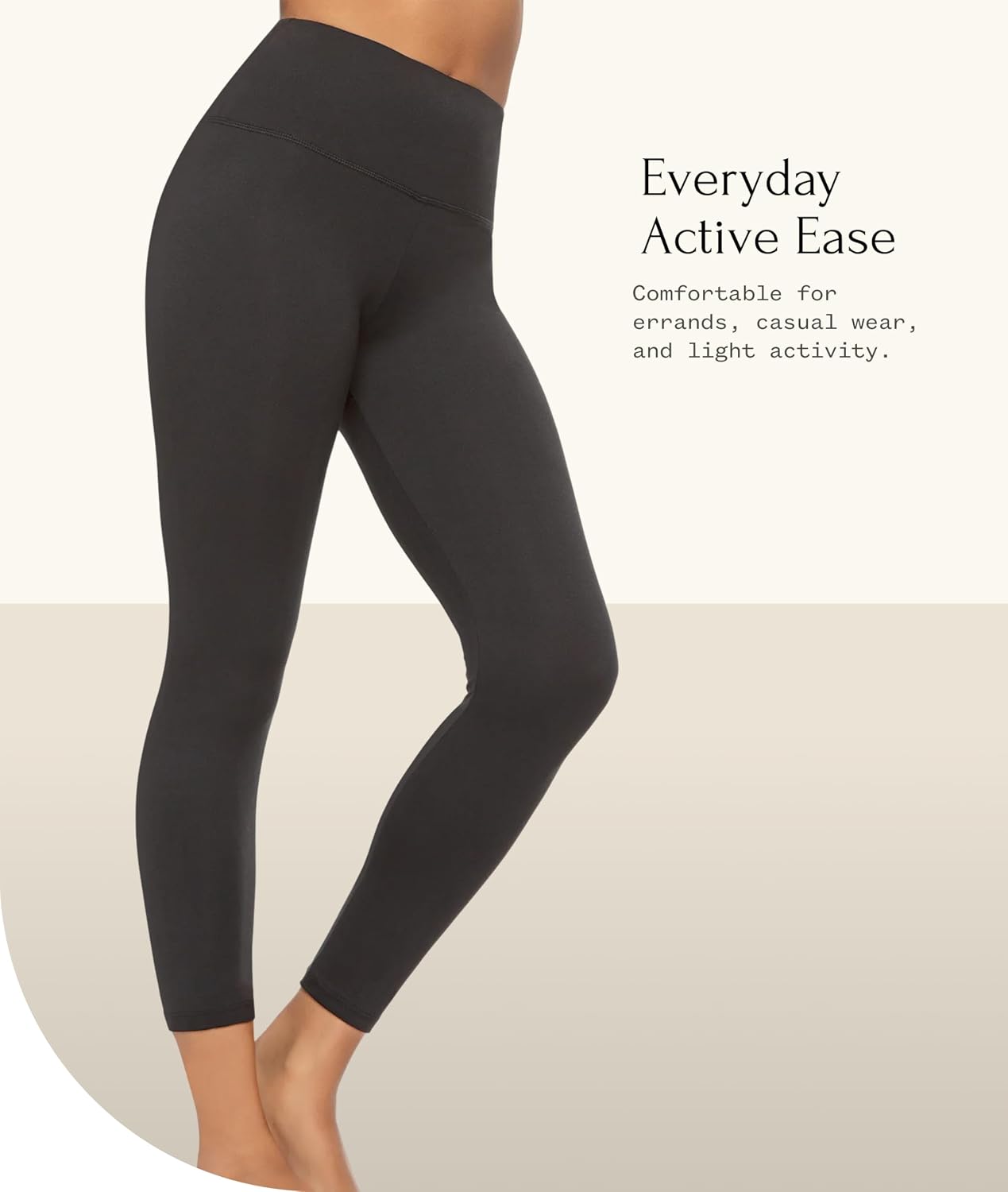 Felina - Shapebooster High-Waisted Ankle Length Leggings for Women - Comfortable Activewear (Black, Medium)