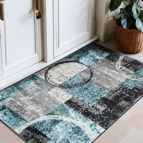 Rugshop Circle Design Contemporary Abstract Soft Area Rug Gray 2'7" x 4'