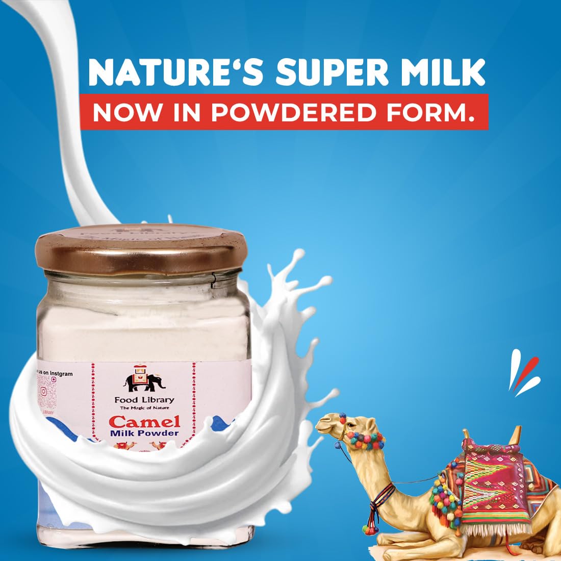 Food Library The Magic Of Nature Pure Camel Milk Powder 100gm