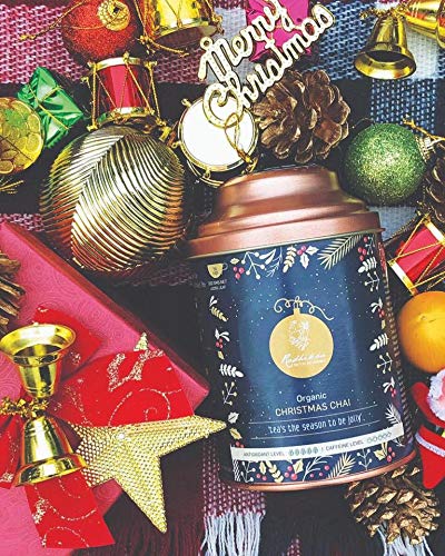 Radhikas Fine Teas and Whatnots Organic Christmas Chai Assorted Masala Tea Tin, 100 gm - Makes 40 Cups of Kadak Chai
