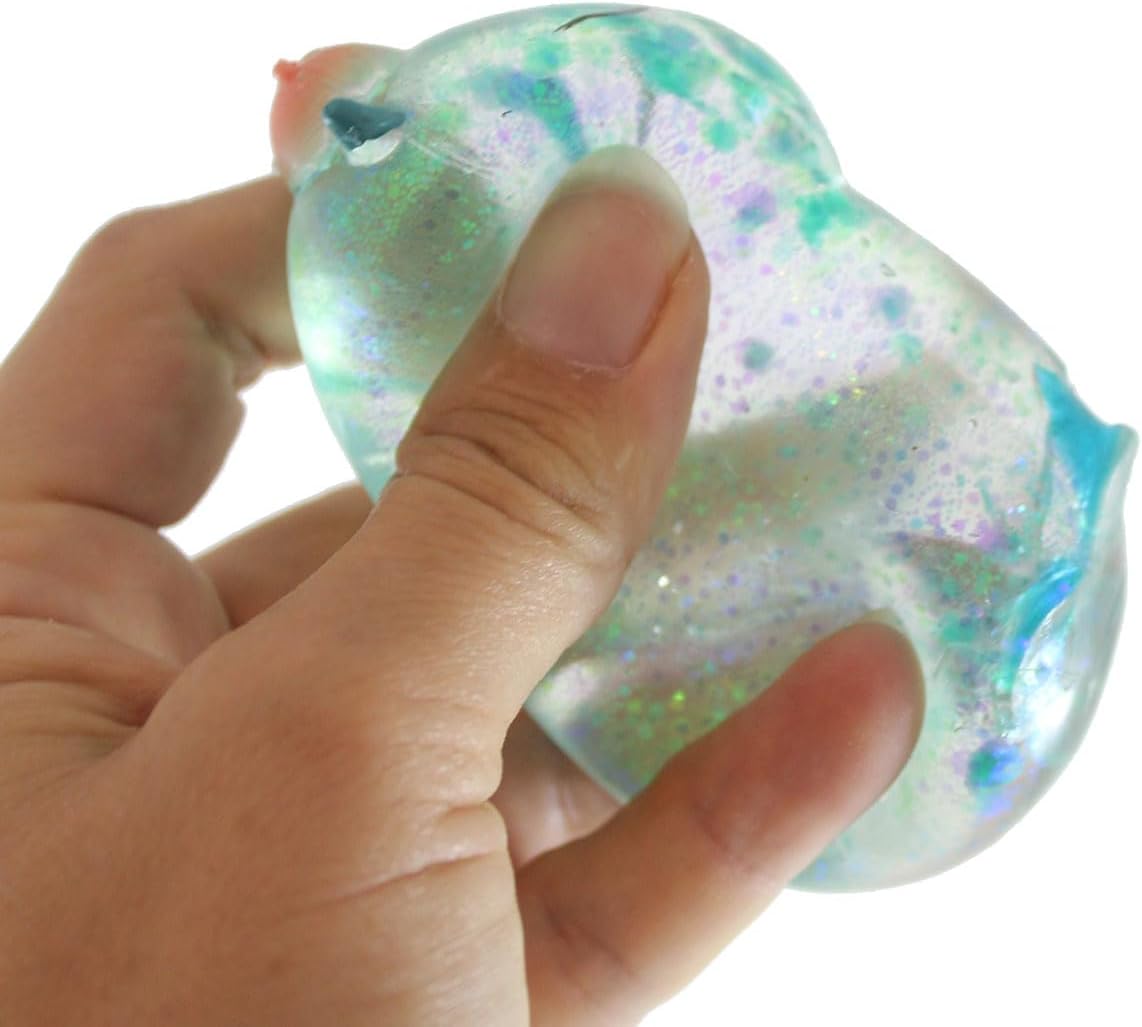 Set of 2 Animal Sugar Balls - Axolotl and Capybara - Syrup Molasses Thick Glue/Gel Stretch Ball - Ultra Squishy and Moldable Slow Rise Relaxing Sensory Fidget Stress Toy Cute Adorable (Random Colors)