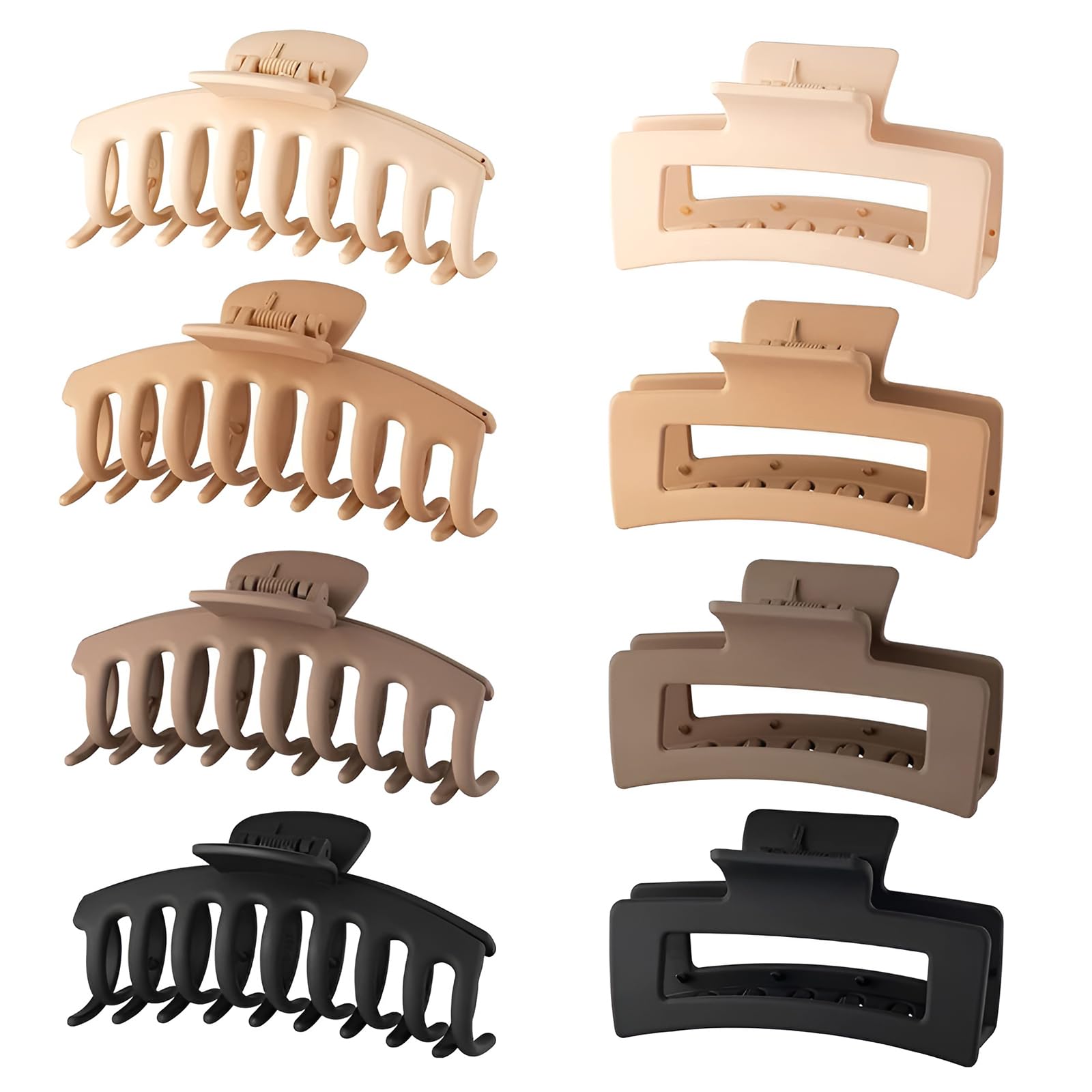 AUSYIWI 8 piezas pinzas pelo mujer, pinzas pelo cuadradas, pinzas pelo grandes antideslizantes, accesorios pelo mujer para mujeres y niñas, 11cm