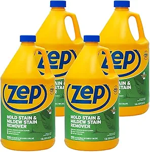 Zep Mold Stain and Mildew Stain Remover 1 Gallon (Case of 4) ZUMILDEW128 - Professional Strength No Scrub Formula