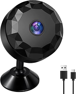 Mini Kamera 720P Full HD WLAN Überwachungskamera innen Live Übertragung Handy APP für Kamera Überwachung mit Akku Kleine WiFi Sicherheitskamera Kompakte Microkamera Bewegungsmelder (Black