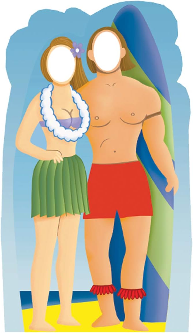 Cardboard People Beach Muscle Man Life Size Cardboard Cutout Standup
