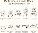 INFANS 9 in 1 High Chair, Convertible Baby Highchair for Babies and Toddlers, Table and Chair Set Building Block Infant Dining Booster Seat, Kids Stool with Activity Children Play Kitchen (Beige)