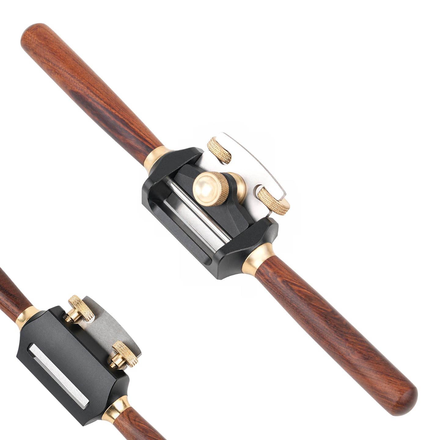 TOOLCOOL Adjustable Spokeshave Hardwood Handle Spoke Shave for Woodworking (Round Base)